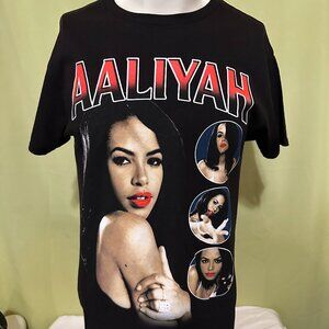 Aaliyah Men's Black T Shirt Size Medium Alstyle